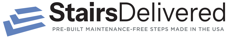 Stairs-Delivered-Logo-ret Stairs Delivered Logo: Pre-Built Maintenance-Free Steps Made in the USA